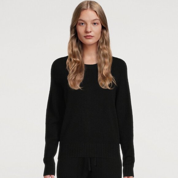 Holt Renfrew Womens Xlarge Crew Neck Cashmere Black Sweater - Picture 1 of 12